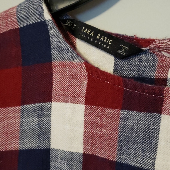 💕 2/$10 Zara Button Back Plaid Flannel Shirt - Picture 2 of 4